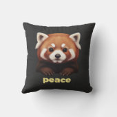 Cute Red Panda "Peace" Illustration for Kids & Nur クッション (裏面)