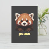 Cute Red Panda "Peace" Illustration for Kids & Nur 招待状 (スタンド正面)