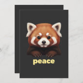 Cute Red Panda "Peace" Illustration for Kids & Nur 招待状 (正面/裏面)