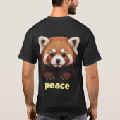 Cute Red Panda "Peace" Illustration for Kids & Nur Tシャツ (裏面)