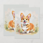 Cute Red Pembroke Welsh Corgi Dog (正面/裏面)