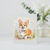 Cute Red Pembroke Welsh Corgi Dog (スタンド正面)