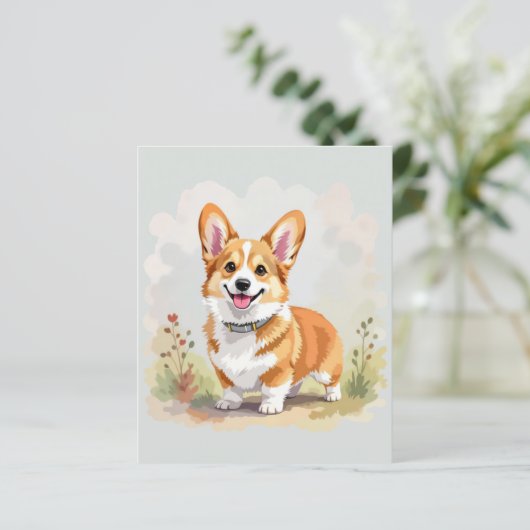 Cute Red Pembroke Welsh Corgi Dog (スタンド正面)