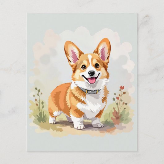 Cute Red Pembroke Welsh Corgi Dog (裏面)