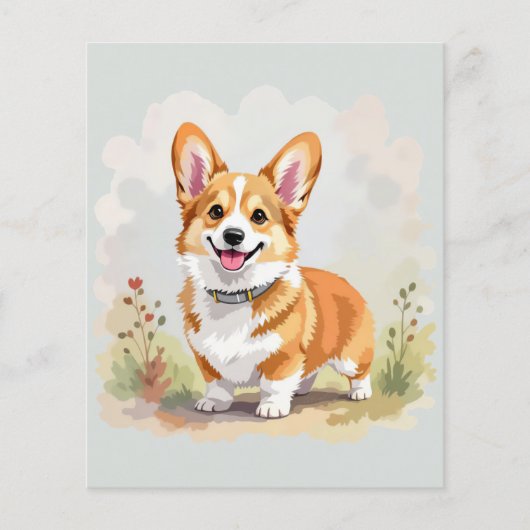 Cute Red Pembroke Welsh Corgi Dog (正面)