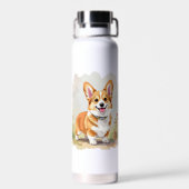 Cute Red Pembroke Welsh Corgi Dog ウォーターボトル (背面)