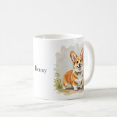 Cute Red Pembroke Welsh Corgi Dog コーヒーマグカップ (正面右)