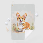 Cute Red Pembroke Welsh Corgi Dog ゴルフタオル (インサイチュ)