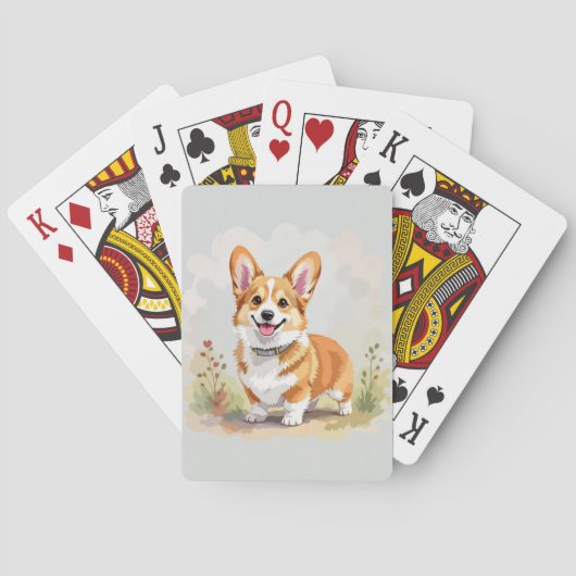 Cute Red Pembroke Welsh Corgi Dog トランプ (裏面)