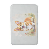 Cute Red Pembroke Welsh Corgi Dog バスマット (正面縦)