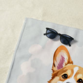 Cute Red Pembroke Welsh Corgi Dog ビーチタオル (インサイチュ)