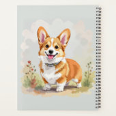 Cute Red Pembroke Welsh Corgi Dog プランナー手帳 (裏面)