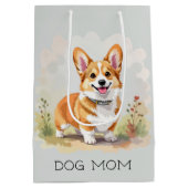Cute Red Pembroke Welsh Corgi Dog ミディアムペーパーバッグ (裏面)