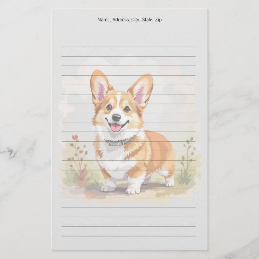 Cute Red Pembroke Welsh Corgi Dog 便箋 (正面)