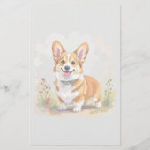 Cute Red Pembroke Welsh Corgi Dog 便箋 (裏面)