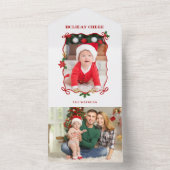 Cute Red Ribbons and Bows 1 Photo オールインワン招待状 (内側)