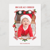 Cute Red Ribbons and Bows 1 Photo シーズンポストカード (正面)