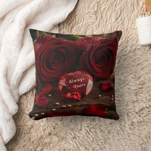 Cute Red Rose Romantic Valentine Decorative クッション (ブランケット)