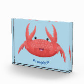 Cute red spotty crab cartoon illustration フォトブロック (右)