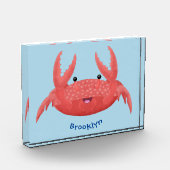 Cute red spotty crab cartoon illustration フォトブロック (左)