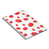 Cute Red Spotty Toadstool Mushrooms Pattern ノートブック (右側)