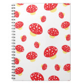 Cute Red Spotty Toadstool Mushrooms Pattern ノートブック (正面)