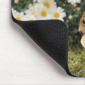 Cute Red Squirrel and Daisies Photo マウスパッド (コーナー)