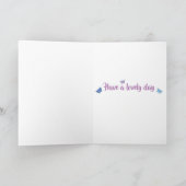 Cute red squirrel with flowers birthday card カード (内部)