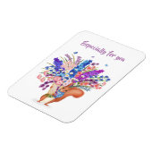 Cute red squirrel with flowers magnet マグネット (左側)