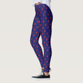 Cute Red Strawberry Polka Dot on Dark Blue レギンス (左)