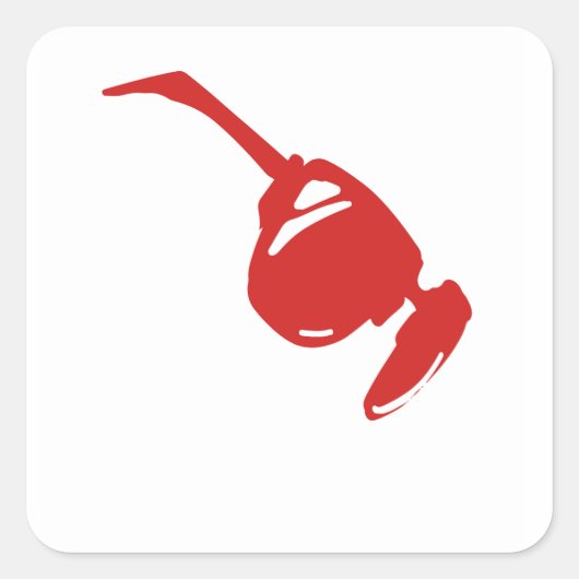 Cute Red sun glass スクエアシール (正面)