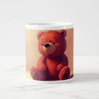 Cute Red Teddy Bear Mug – Cozy Kawaii Gift Cup ジャンボコーヒーマグカップ