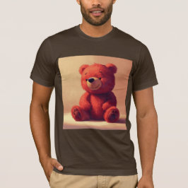 “Cute Red Teddy Bear T-Shirt for Men” Tシャツ