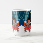 Cute Red Wagon with Bear, Fox, and Sheep Mug コーヒーマグカップ (中央)