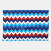 Cute Red White Blue Chevrons Kitchen Towel キッチンタオル (横)