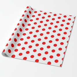 Cute Red & White Polka Dots ラッピングペーパー
