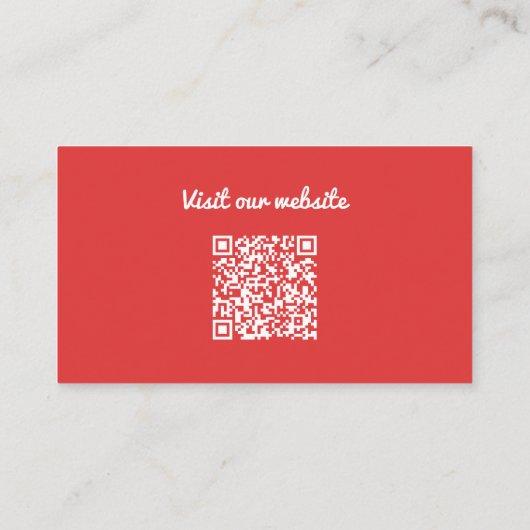 Cute Red Winter Elf QR Code 名刺 (裏面)