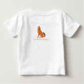 Cute Red WOLF – 絶滅危惧動物グラフィック – ベビーTシャツ (裏面)