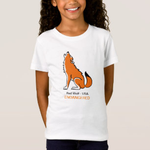 Cute Red WOLF – 絶滅危惧動物グラフィック – Tシャツ
