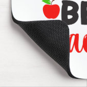 Cute Red Worlds Best Teacher Typography マウスパッド (コーナー)