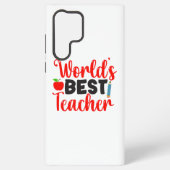 Cute Red Worlds Best Teacher Typography Samsung Galaxyケース (裏面)