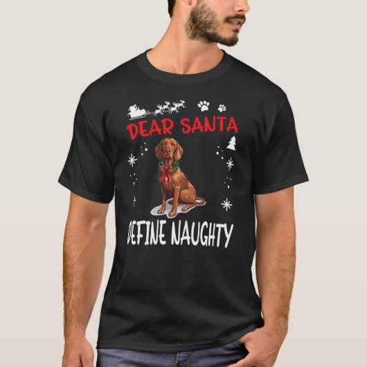 Cute Redbone Coonhound Dog Christmas Dear Santa De Tシャツ (正面)