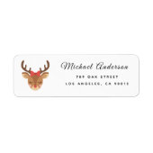  Cute Reindeer Baby Shower Return Address Label ラベル (正面)