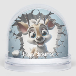 Cute Reindeer breaking through igloo wall