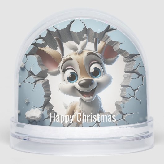Cute Reindeer breaking through igloo wall (正面)