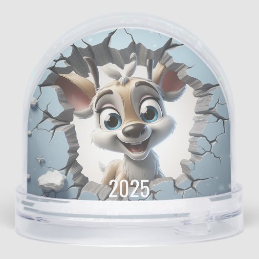 Cute Reindeer breaking through igloo wall (裏面)