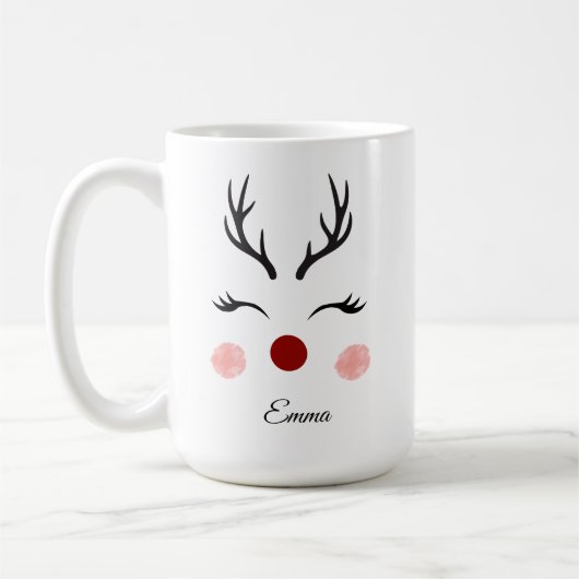 Cute Reindeer Christmas  コーヒーマグカップ (左)