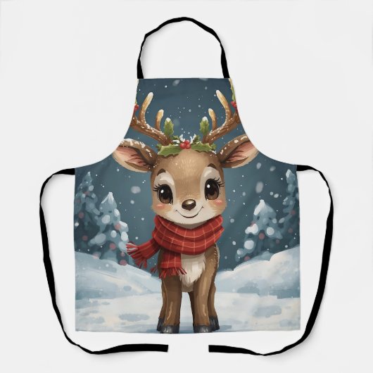 Cute reindeer christmas apron for festive kitchen  エプロン (正面)