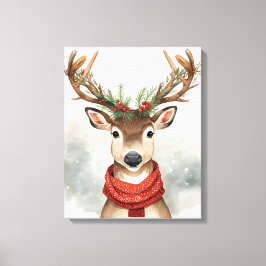 Cute Reindeer Christmas Canvas Art For Holiday キャンバスプリント