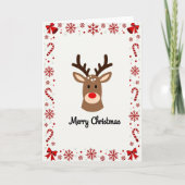 Cute Reindeer Christmas Card カード (正面)